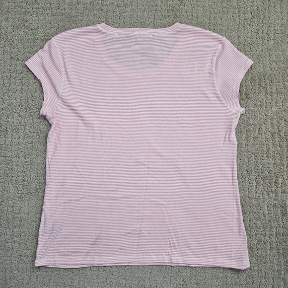 Ralph Lauren Sport Womens Golf Activewear Casual Pink Striped Tshirt. Size XL - Picture 3 of 4